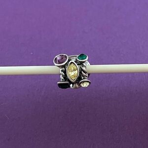 Chamilia retired Sterling silver and multi colored Swarovski crystal bead.